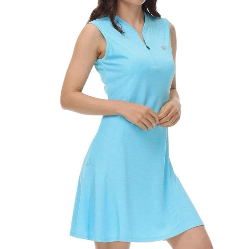 MOFIZ Women’s UPF 50+ Sleeveless Tennis/Athletic Dress Blue Size Medium